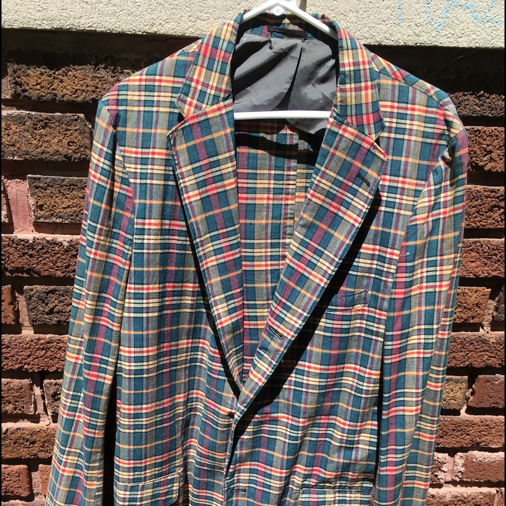 Real bleeding madras suit coat